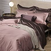 Bed linen made of tencel fabric with a floral print.Euro 2-bedroom