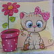Decorative pillow for children Cute cat, Pillow, Bogotol,  Фото №1