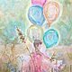 Girl with balloons picture picture for children's, Pictures, Moscow,  Фото №1