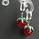 Заказать Серьги серебро ягода малина стекло лэмпворк lampwork. Украшения (BijouByKatie). Ярмарка Мастеров. . Серьги классические Фото №3