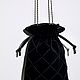 Вечерняя сумка POLLY BLACK MATT из бархата с вышивкой. Сумка-мешок. SEVIL ASKEROVA. Интернет-магазин Ярмарка Мастеров.  Фото №2