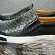 Order Men's slip-ons made of genuine Python leather, black color. SHOES&BAGS. Livemaster. . Slip-ons Фото №3