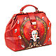 Middle bag ' Red Queen'. Valise. Pelle Volare. My Livemaster. Фото №4