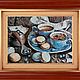  The picture is embroidered 'Coffee with blueberry', Pictures, Liepaja,  Фото №1