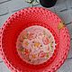 Вязаная корзинка, с цветным донышком. Корзины. Knitted basket. Интернет-магазин Ярмарка Мастеров.  Фото №2