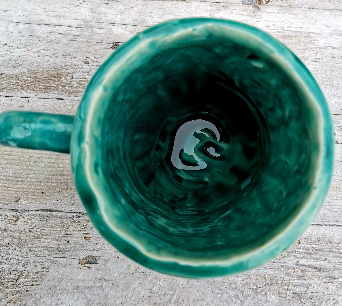 Большая кружка "Прибой" из глины ручной работы дизайнерская в интернет ...