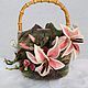 Handbag felted bag 'Basket of lilies'. Bucketbag. wool gifts. My Livemaster. Фото №4