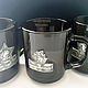 Set of black mugs 'Nostalgia' (3 black circles). Gift Boxes. Souvenirs for hunters and fishermen. My Livemaster. Фото №5
