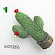 Cactus author's brooch made of polymer clay, brooch with cactus. Brooches. Bionika - Polymer Clay Jewelry (Bionika). My Livemaster. Фото №4
