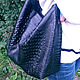 Объемная, большая сумка мягкая из кожи под крокодила. Классическая сумка. Leven Leather. Ярмарка Мастеров.  Фото №6