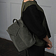 Рюкзак темно-зеленый "Геометрия" малый. Рюкзаки. Alekseeva Ksenia. Интернет-магазин Ярмарка Мастеров.  Фото №2