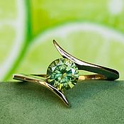 Украшения handmade. Livemaster - original item 18P green diamond Ring buy VIDEO. Handmade.