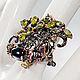 925 silver ring with natural dark opal and chrysolites. Rings. Silverjewels. My Livemaster. Фото №6