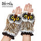 Owl mitts beige. Mitts. 2sovy. Online shopping on My Livemaster.  Фото №2