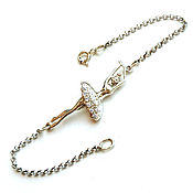 Украшения handmade. Livemaster - original item Ballerina chain bracelet made of silver with stones (B3). Handmade.