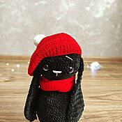 Куклы и игрушки handmade. Livemaster - original item Knitted toy- black hare, new year 2023. Handmade.