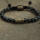 Bracelet bead with a Raven made of natural stone obsidian. Bead bracelet. MintTiger. My Livemaster. Фото №5
