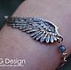 Silver plated Bracelet "Unis" Labradorite, Wings, Chain bracelet, Yalta,  Фото №1