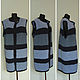 Knitted sleeveless coat ' Jeans ' vest. Coats. vyazanaya6tu4ka. My Livemaster. Фото №4