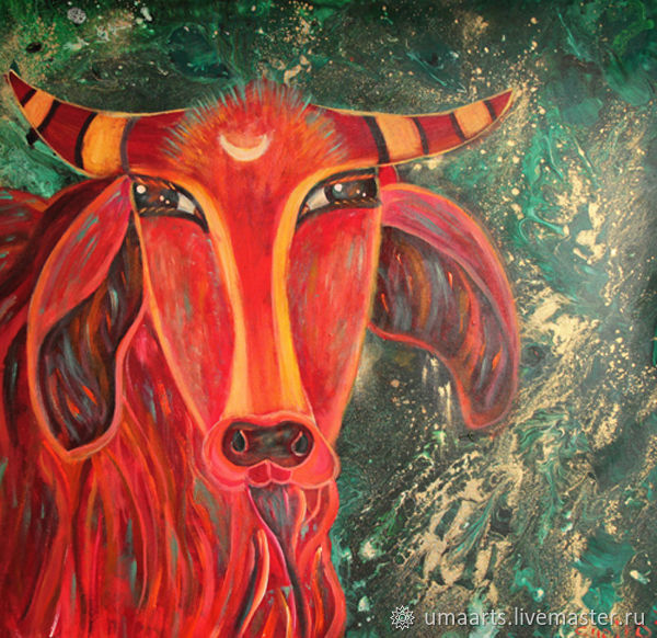 Сожгли красную корову. Картина красная корова. Красивая красная корова живопись. Красная корова полотно. Корова мистика.