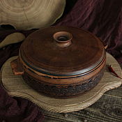 Глиняный таджин для духовки в кефирном обжиге. Эко-таджин