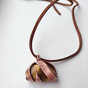 Украшения handmade. Livemaster - original item Tiger`s eye in a copper frame, handmade copper pendant with a real. Handmade.