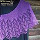 Order Minishal Ultraviolet linen cape on the shoulders. Bright Shawls by BorchankaZL. Livemaster. . Shawls Фото №3