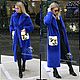 Шуба из экомеха под норку electric blue,накладные карманы "Калибри", Шубы, Екатеринбург,  Фото №1