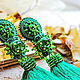 Order Olivia earrings, green earrings, long tassel earrings, bright. LADY-LIZA jewelry shop. Livemaster. . Tassel earrings Фото №3
