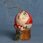 Сувениры и подарки handmade. Livemaster - original item Baba Yaga in a mortar is a toy for the Christmas tree. Handmade.