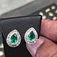 Emerald & Diamond Studs 14k, Emerald Diamond Halo Earrings, Emerald Pe. Earrings. JR Colombian Emeralds (JRemeralds). Online shopping on My Livemaster.  Фото №2
