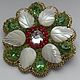 Brooch 'Flower' embroidery with beads, Brooches, Moscow,  Фото №1