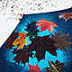 Заказать Зонт с авторской ручной росписью Осенние листья на снегу. Umbrella Fine Art зонты с росписью. Ярмарка Мастеров. . Зонты Фото №3