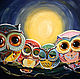Family of owls, oil painting. Pictures. Belasla. Online shopping on My Livemaster.  Фото №2