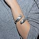 Minima Series Curl bracelet in brushed silver with ASH0010 embossing, Cuff bracelet, Yerevan,  Фото №1