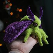 Куклы и игрушки handmade. Livemaster - original item Textile moth with purple wings. Handmade.