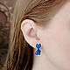 Earrings Cats. Handmade earrings with lapis lazuli and turquoise. Earrings. ARIEL - MOSAIC. My Livemaster. Фото №6