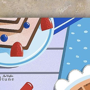 Картины и панно ручной работы. Ярмарка Мастеров - ручная работа Картина «Декоративный натюрморт с вафлей». Handmade.