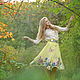 'Sunny Meadow' silk skirt with decor. handwork. Skirts. ruskrasa. Online shopping on My Livemaster.  Фото №2