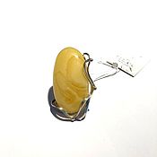 Украшения handmade. Livemaster - original item Ring with amber in a silver frame p. .17,5, . Handmade.