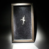 Картины и панно handmade. Livemaster - original item Silver Ballerina painting on Black Velvet VZ0001. Handmade.