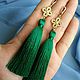 Order Earrings emerald brush. Jewelry Elena. Livemaster. . Tassel earrings Фото №3