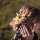 Подсолнухи в прическу,сет из 3 шпилек. Украшения для причесок. Fomina Flowers. Ярмарка Мастеров.  Фото №6