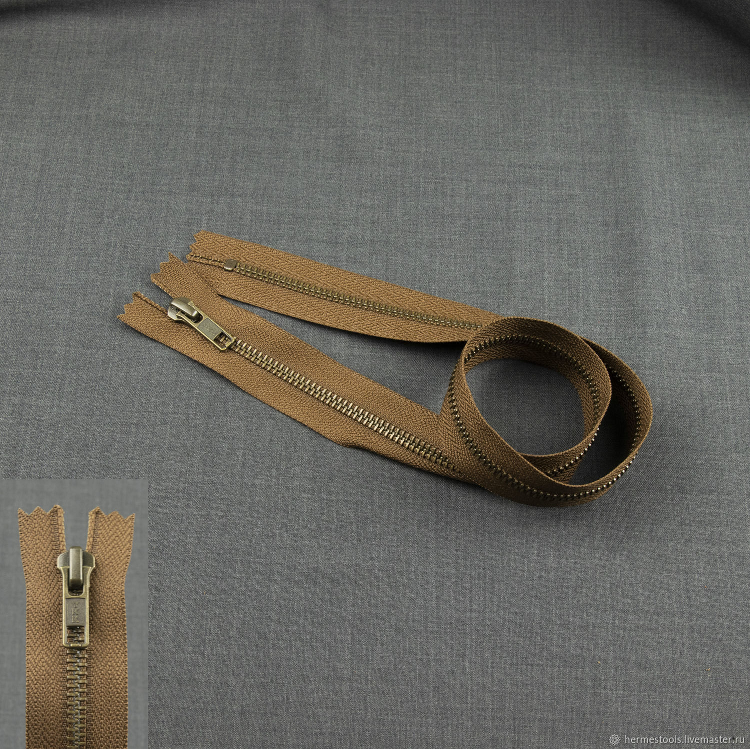 Молния YKK 60 см. Антик. Тесьма коричневая. Тип 5 в интернет-магазине ...