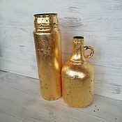 Glass bottles with lavender, decorated in Provence style