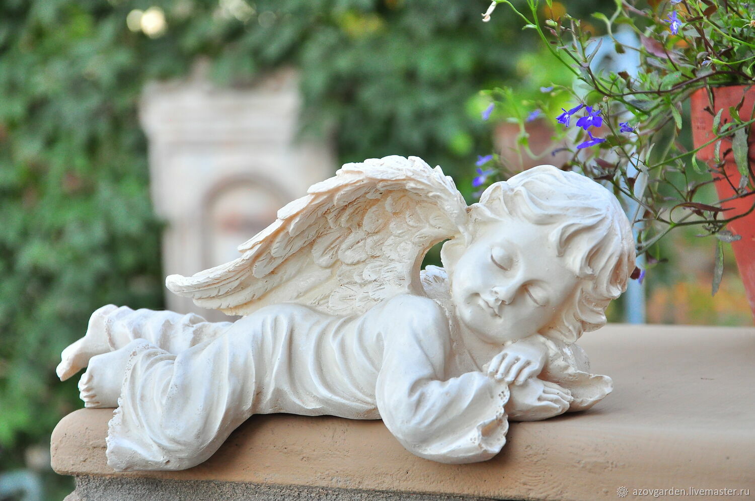 Recumbent angel made of polyresin for garden decor Provence, Garden figures, Azov,  Фото №1