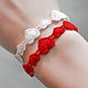 a set of bracelets embroidered angel Heart white red, Bracelet set, Moscow,  Фото №1