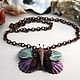 Pendant of seashells on a copper chain "butterfly". Pendants. Bijoudelice. My Livemaster. Фото №4