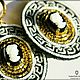 Серьги "Греция" Ручная вышивка Камея. Серьги классические. Надежда Малкина Crystal and Velvet. Ярмарка Мастеров.  Фото №6