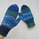 Knitted blue mittens, gloves women wool. Mittens. Knit Studio Yana Buryak. Online shopping on My Livemaster.  Фото №2